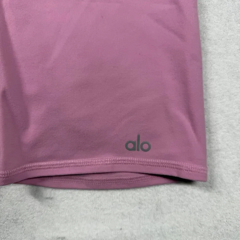 Alo Yoga Airbrush High-Waist Biker Shorts Women’s Small Pink 7” Yoga